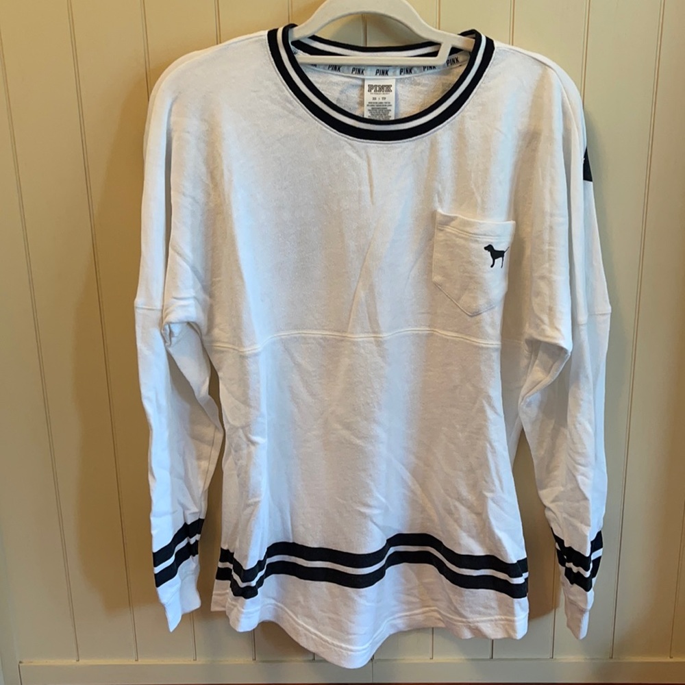 PINK white loungewear crew neck